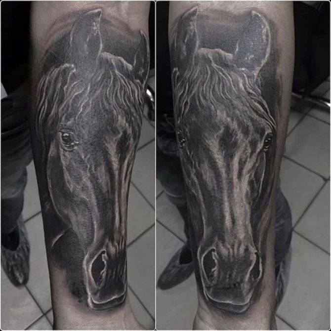 02 Dark Horse Tattoo - 20 Horse Tattoos