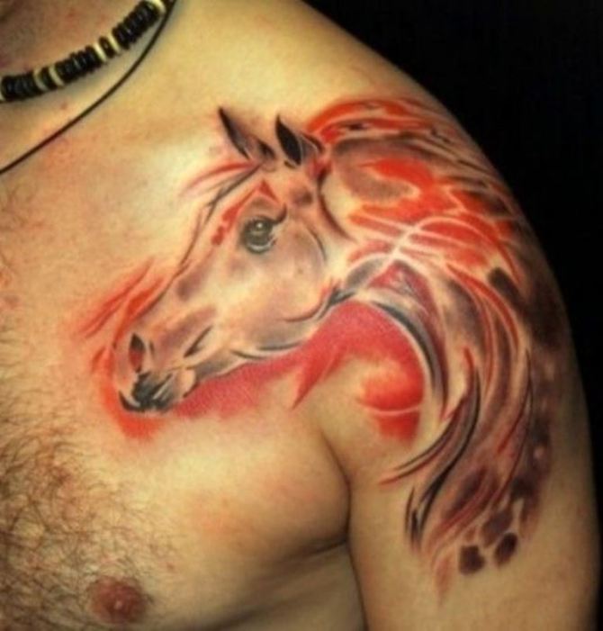 16 Horse Tattoo on Shoulder - 20 Horse Tattoos
