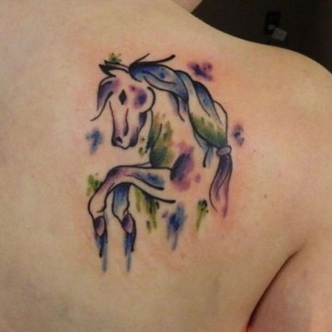 18 Horse Watercolor Tattoo - 20 Horse Tattoos