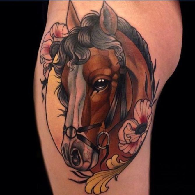 21 Vintage Horse Tattoo - 20 Horse Tattoos