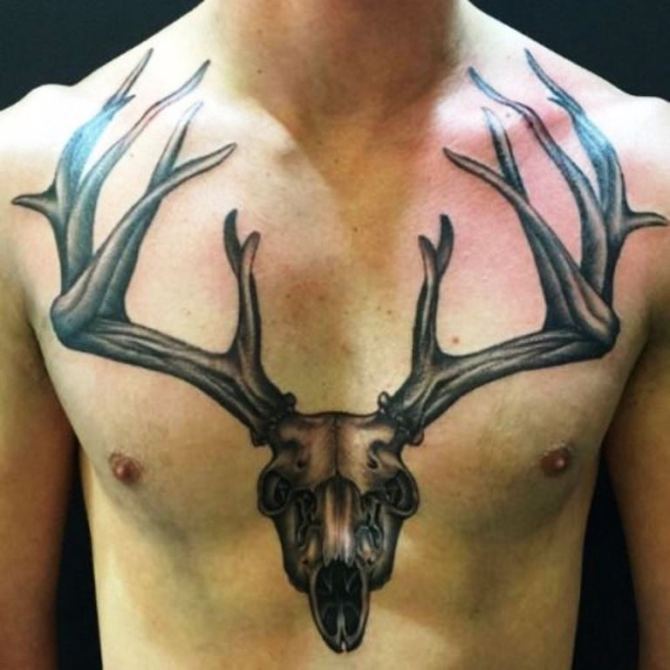 05 Deer Antler Tattoo - 30 Deer Tattoos