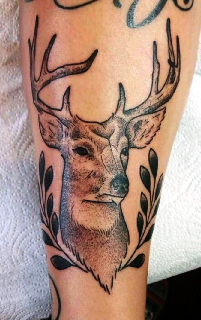 06 Deer Antler Tattoo Design - 30 Deer Tattoos