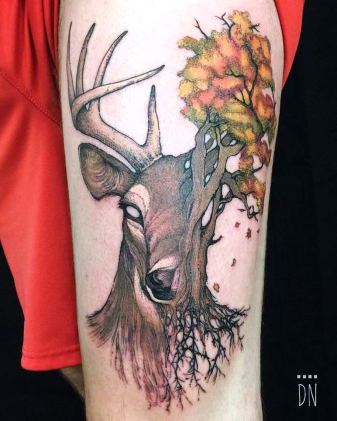 16 Deer Tattoo Sleeve - 30 Deer Tattoos