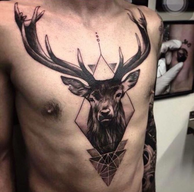 22 Geometric Deer Tattoo - 30 Deer Tattoos