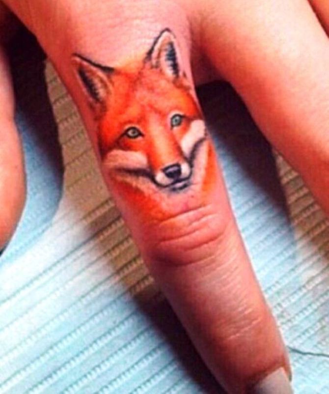 07 Fox Finger Tattoo - 30 Fox Tattoos