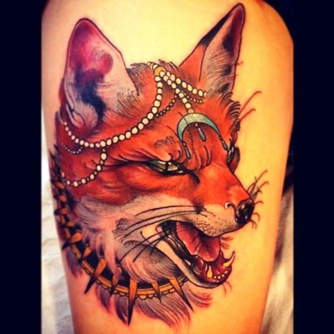 23 Old School Fox Tattoo - 30 Fox Tattoos