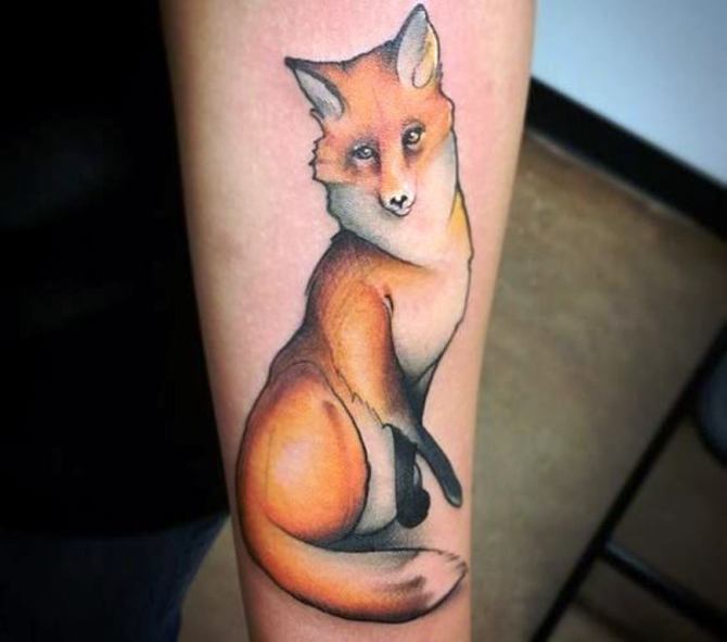 27 Sitting Fox Tattoo - 30 Fox Tattoos