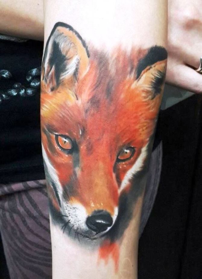 34 Watercolour Fox Tattoo - 30 Fox Tattoos