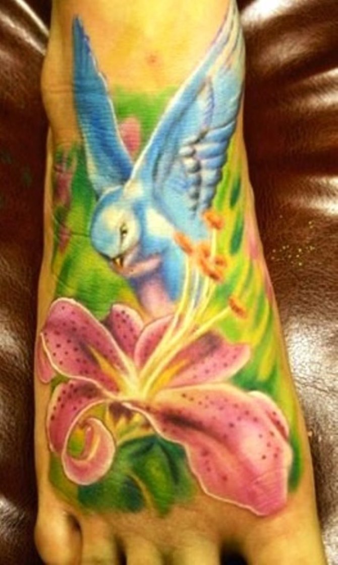 Colorful Lily Tattoo