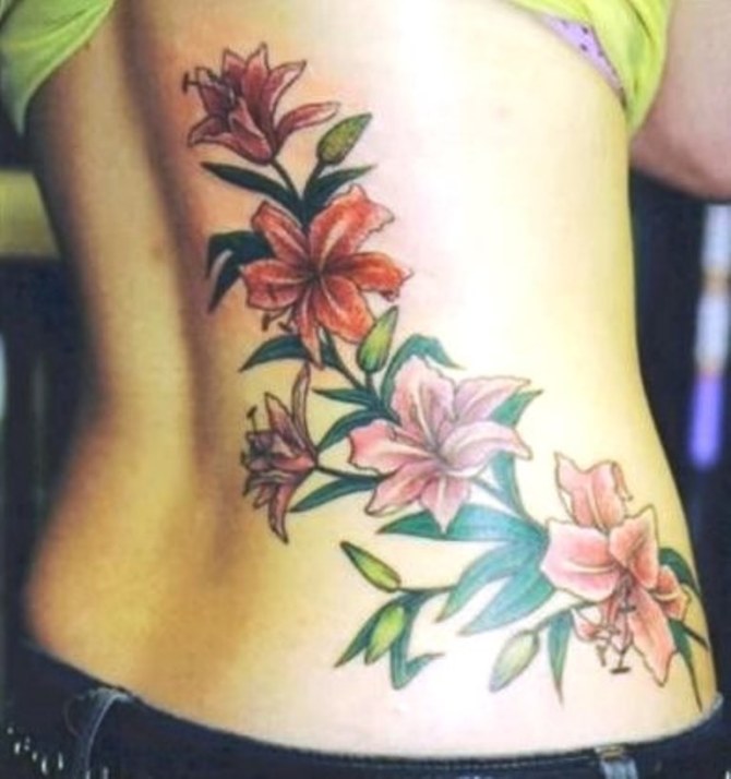 Lily Back Tattoo Designs