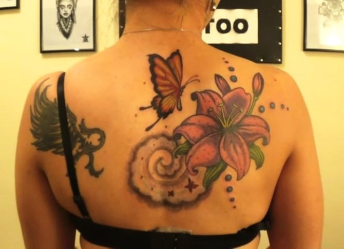 Lily Butterfly Tattoo Designs