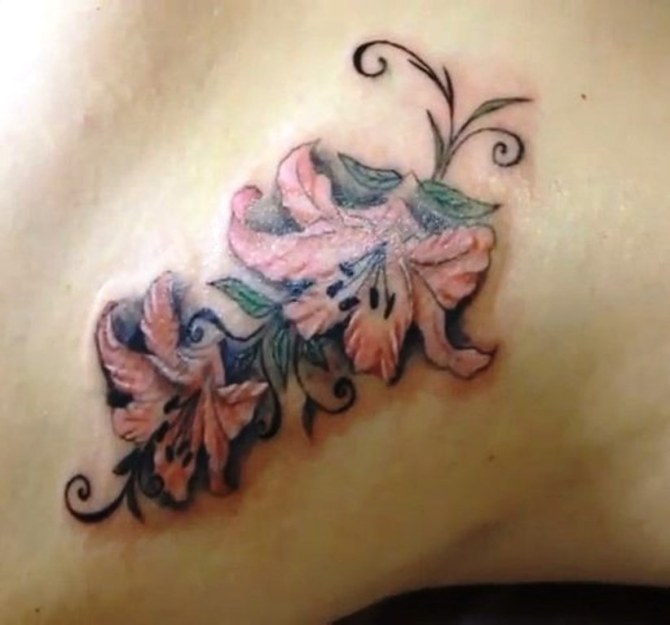 Pink Lily Tattoo