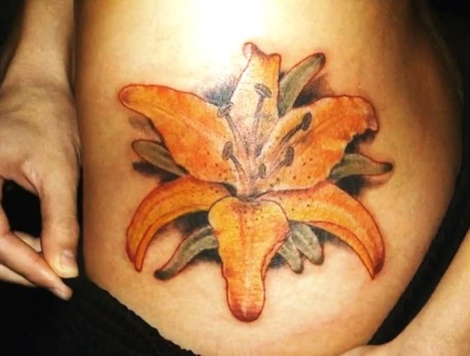 Yellow Lily Tattoo