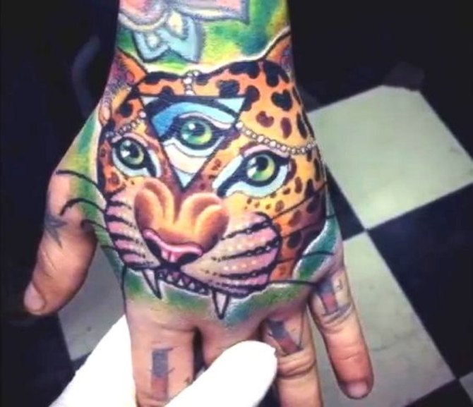 15 Colorful Jaguar Tattoo
