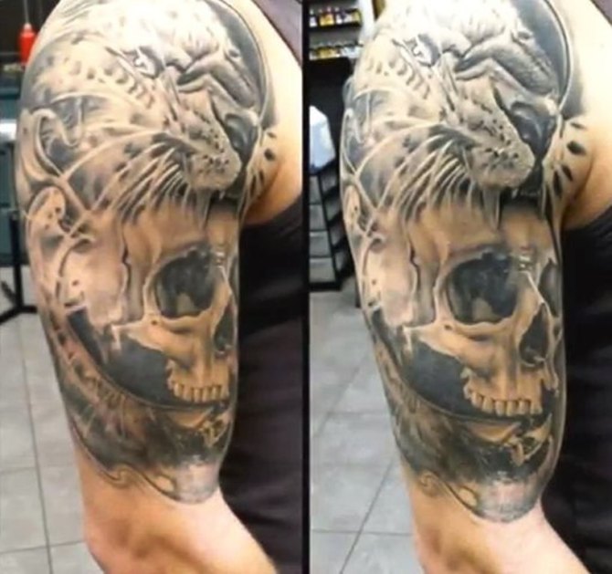 Jaguar Tattoo Skull