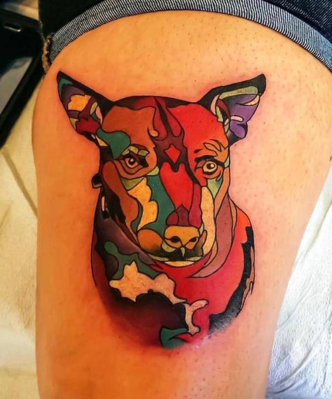Abstract Dog Tattoo