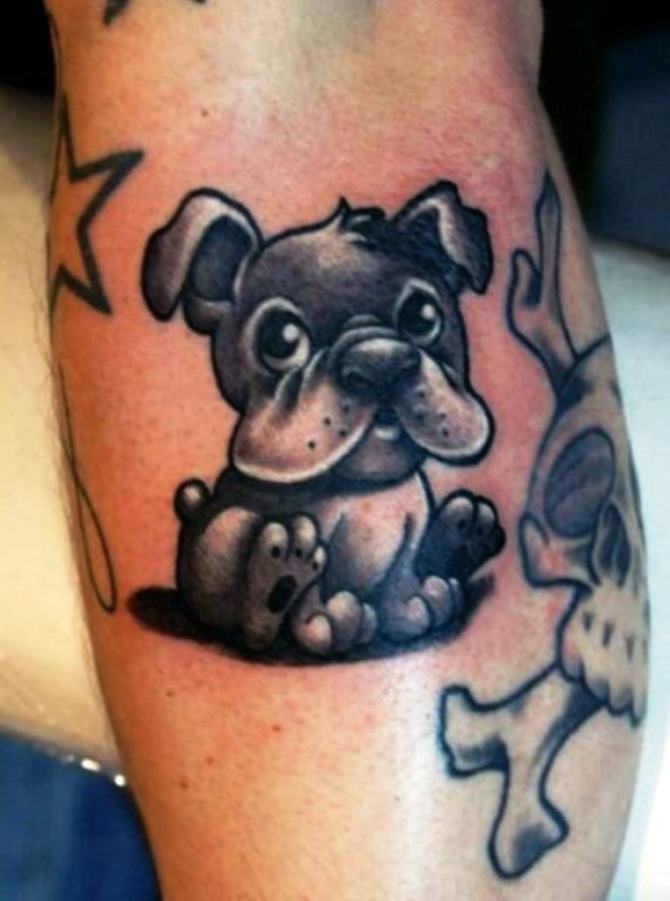 Cartoon Dog Tattoo