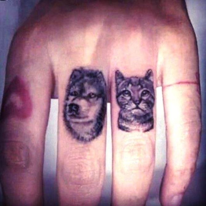 Dog and Cat Tattoo
