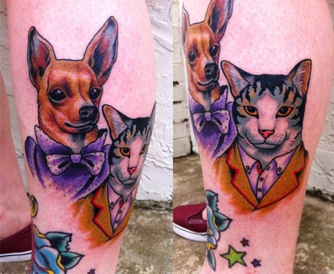 Dog Cat Tattoo