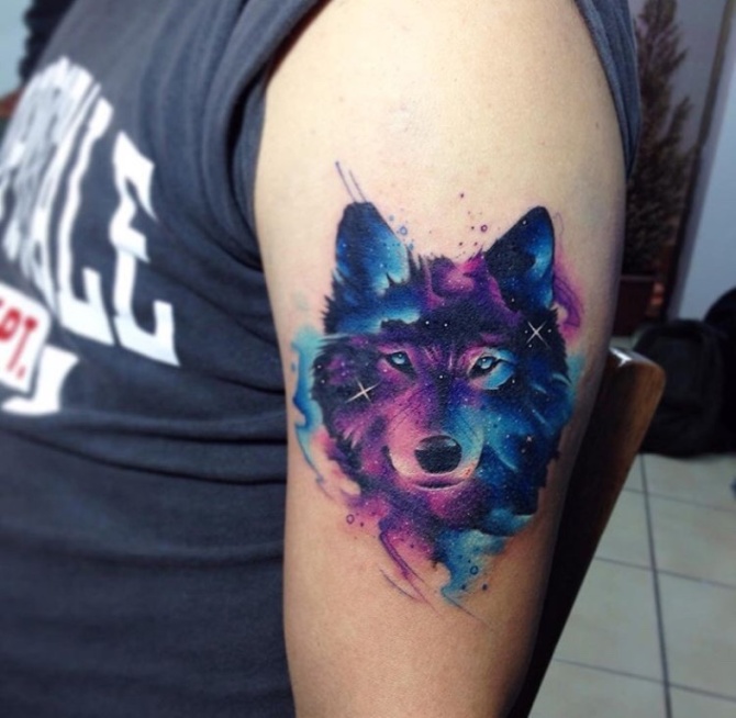 Color Wolf Tattoo