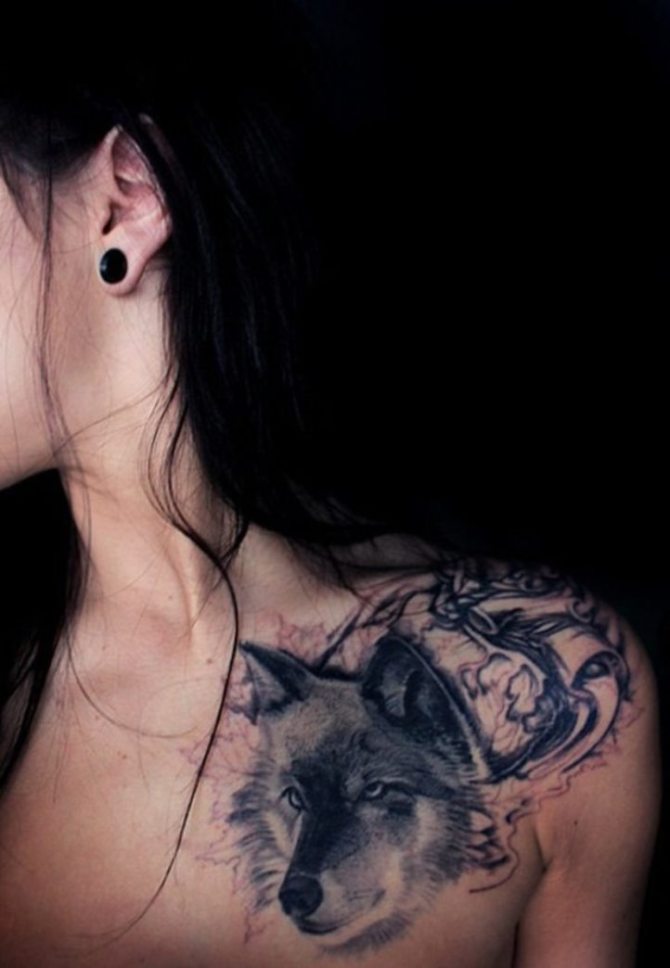 Feminine Wolf Tattoo