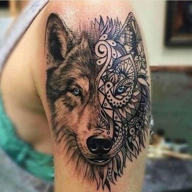 Wolf Face Tattoo