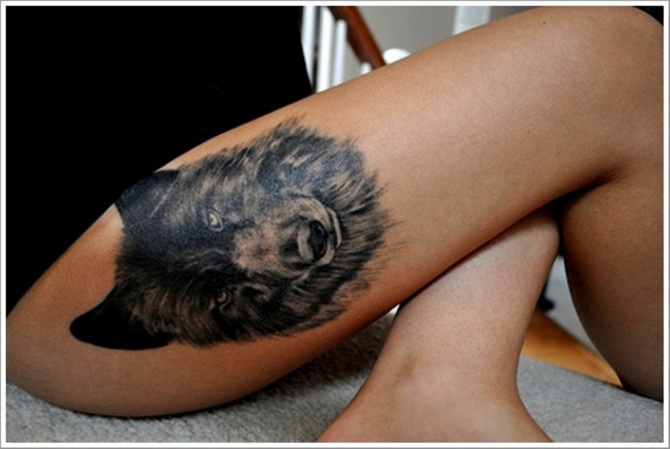 Wolf Leg Tattoo