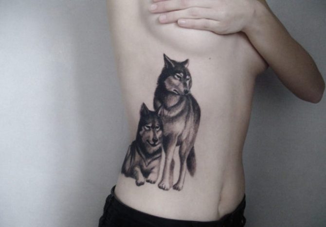 Wolf Rib Tattoo