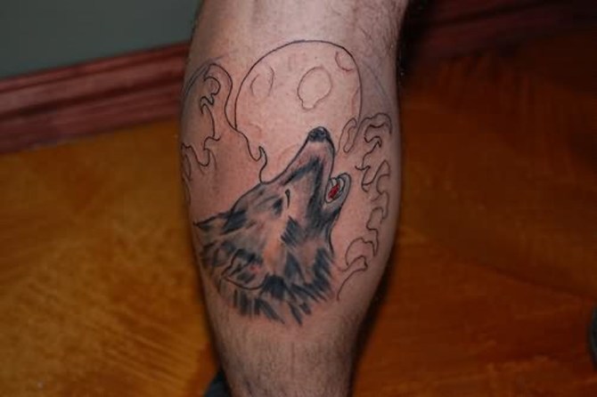 Wolf Tattoo Leg