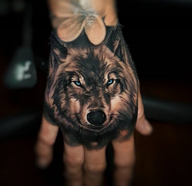 Wolf Tattoo on Hand