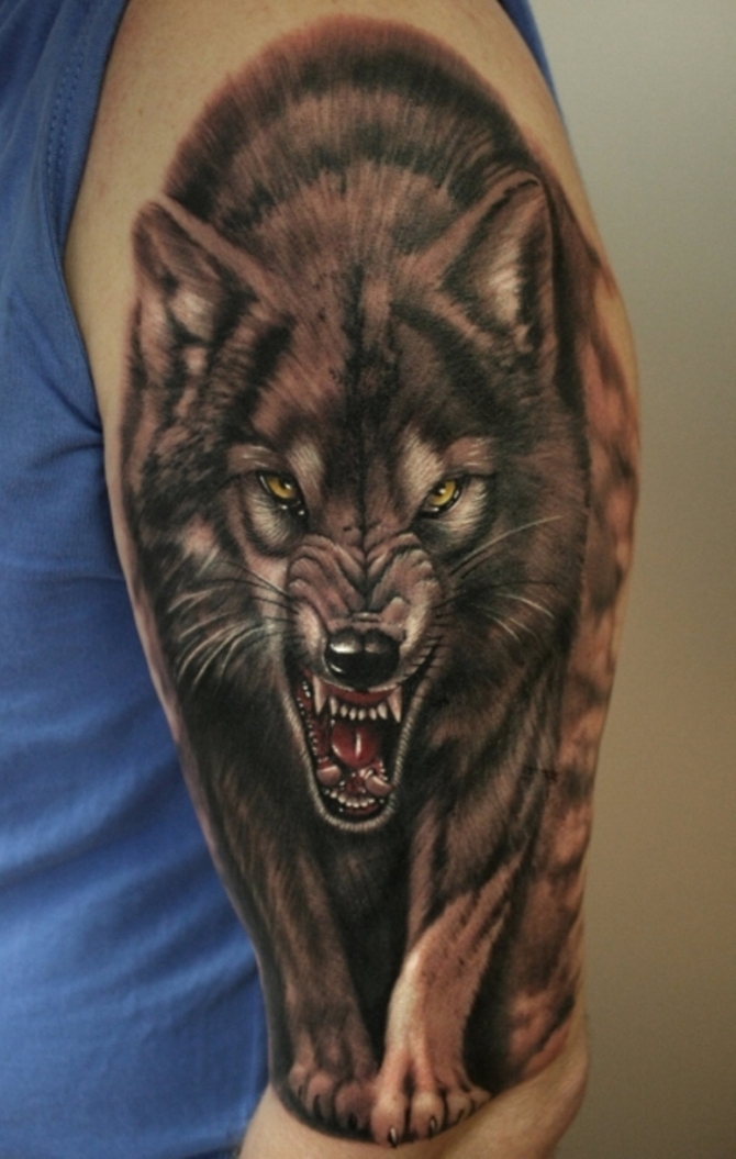 Wolf Tattoo Unterarm