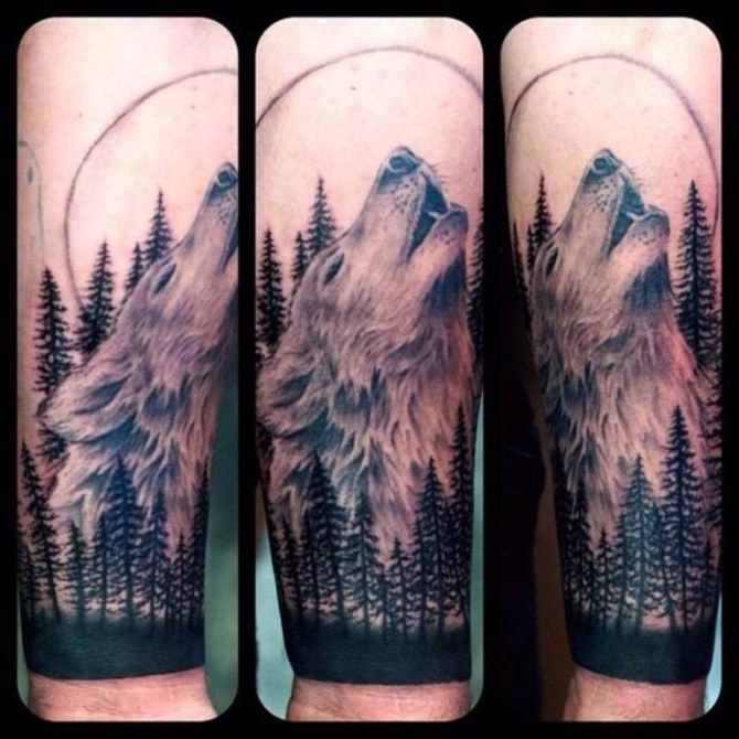 Wolf Tree Tattoo