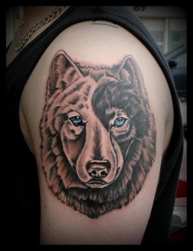 Wolf Yin Yang Tattoo