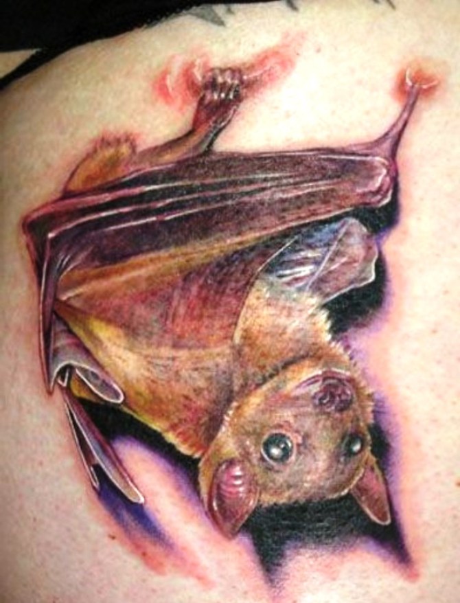 Old School Bat Tattoo