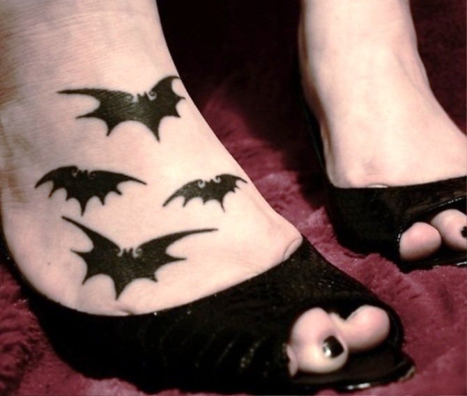 Bats on Foot Tattoo