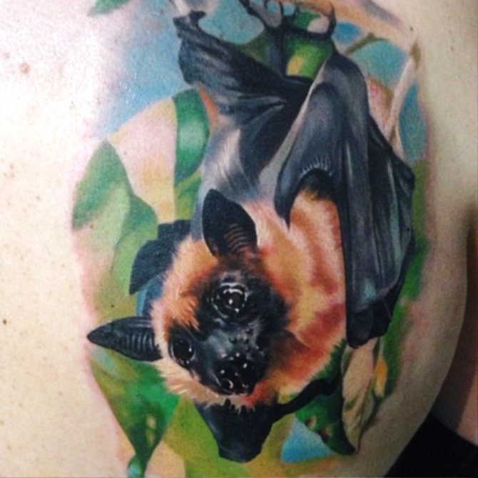 Realistic Bat Tattoo
