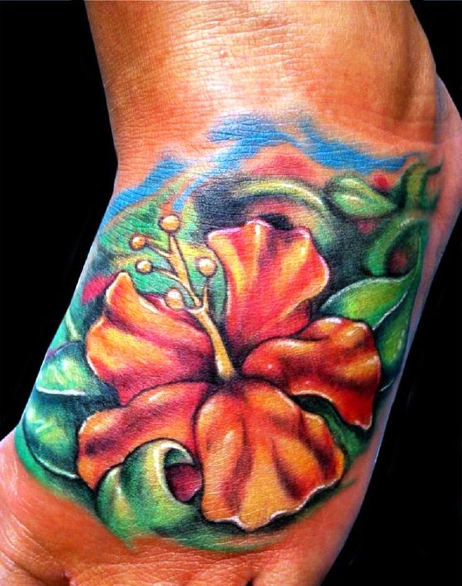 Hawaiian Flowers Tattoo