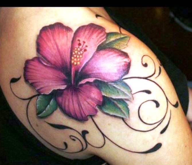 Flower Tattoo on Shoulder