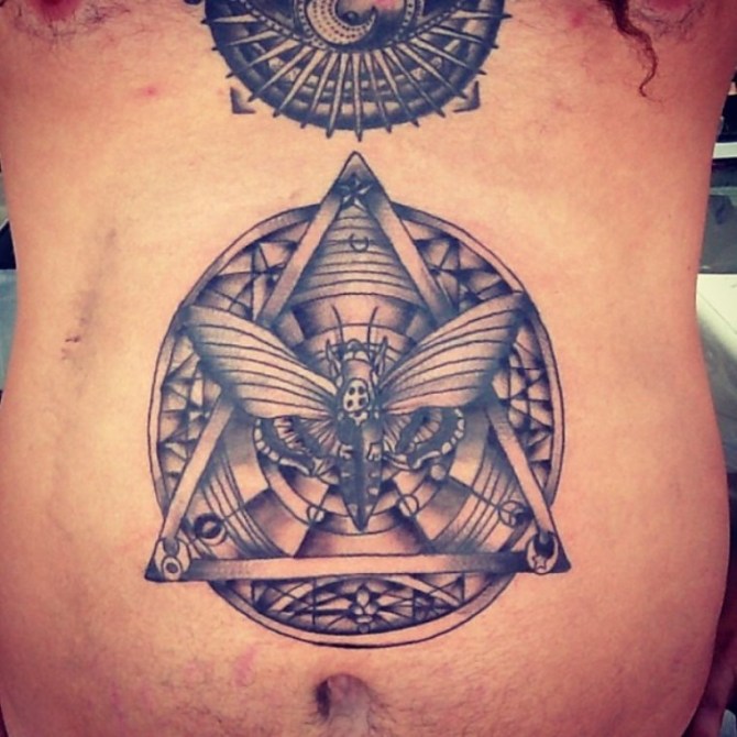 Men's Tattoo on Stomach - 20+ Pyramid Tattoos <3 <3