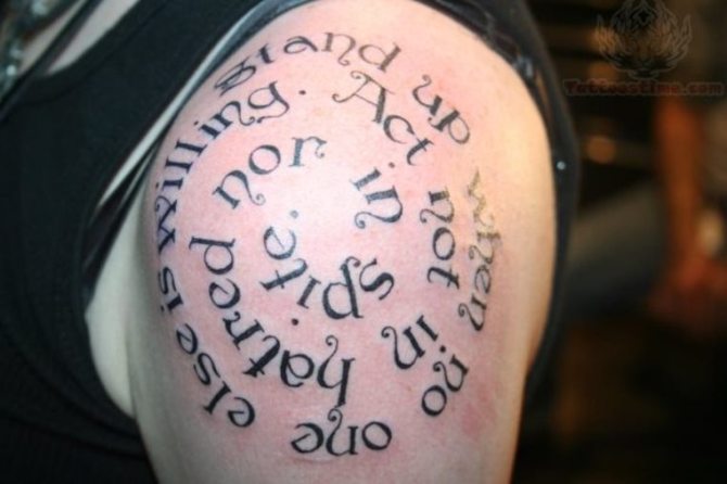 Phrases Tattooed Shoulder - 30+ Spiral Tattoos <3 <3