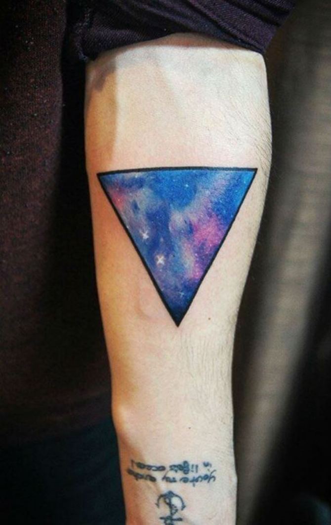 Space Triangle - 40+ Triangle Tattoos <3 <3