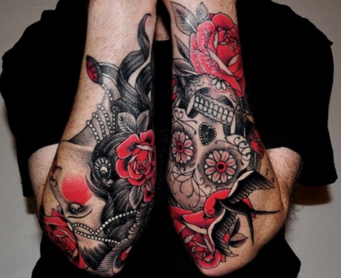 Old School Tattoo on Forearm - Mexican Tattoos <3 <3