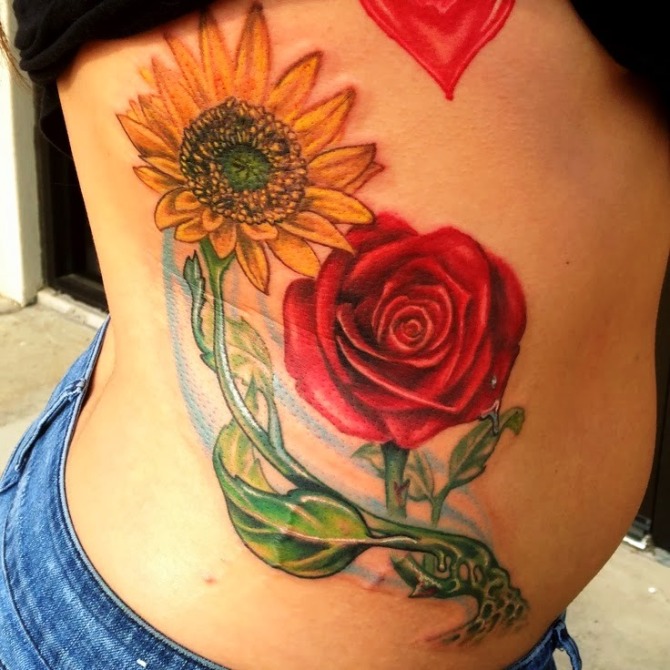  Rose and Sunflower Tattoo - 20 Sunflower Tattoos <3 <3