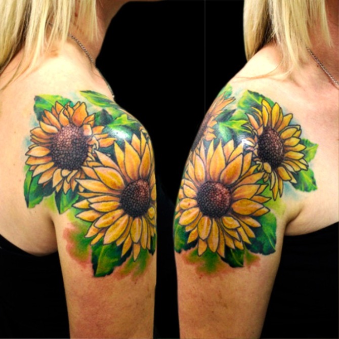 Sunflower Chest Tattoo - 20 Sunflower Tattoos <3 <3