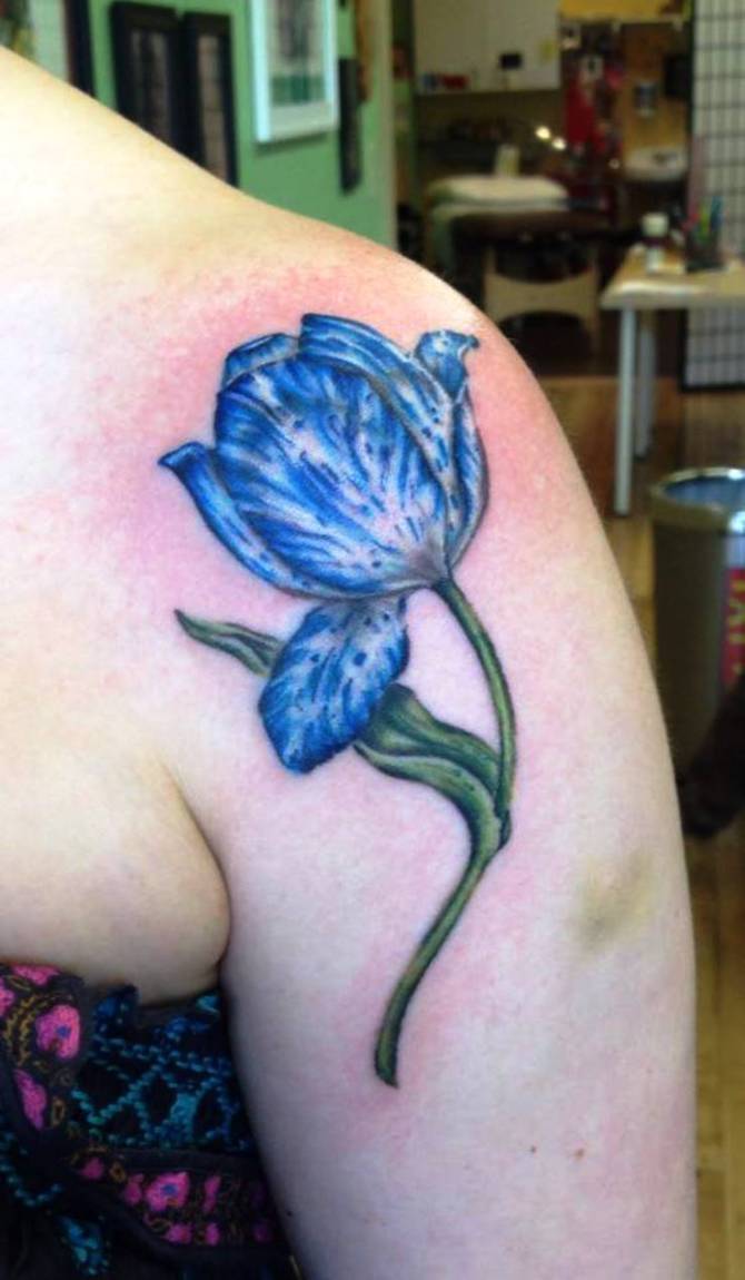 Blue Tulip Tattoo - Tulip Tattoos 