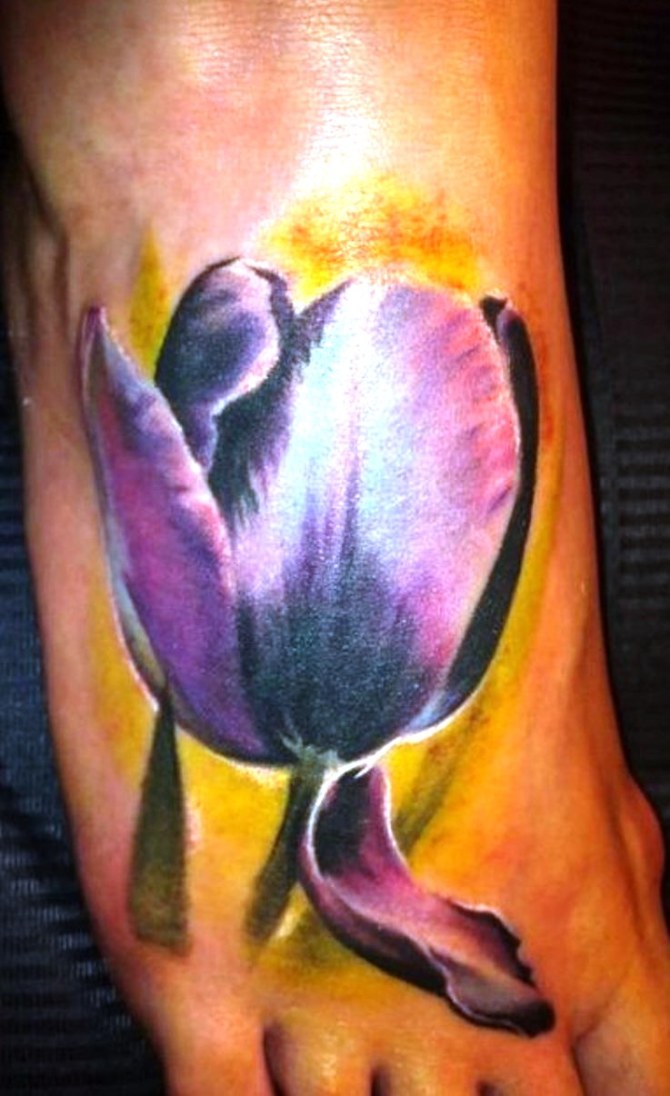 Purple Tulip Tattoo - Tulip Tattoos 