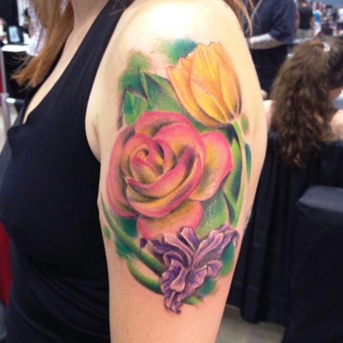 Tulip and Rose Tattoo - Tulip Tattoos 