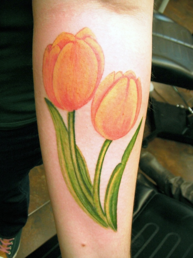  Yellow Tulip Tattoo - Tulip Tattoos 