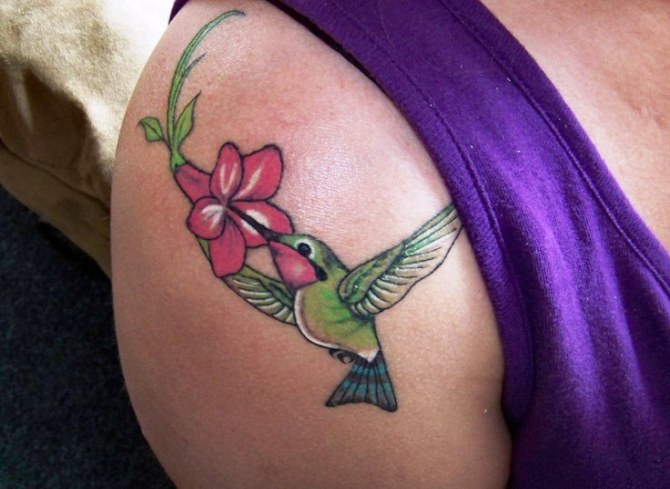 Hummingbird Tattoo on Shoulder - 20+ Lily Tattoos <3 <3