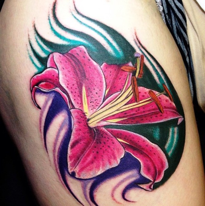  Back of Thigh Tattoo - 20+ Lily Tattoos <3 <3